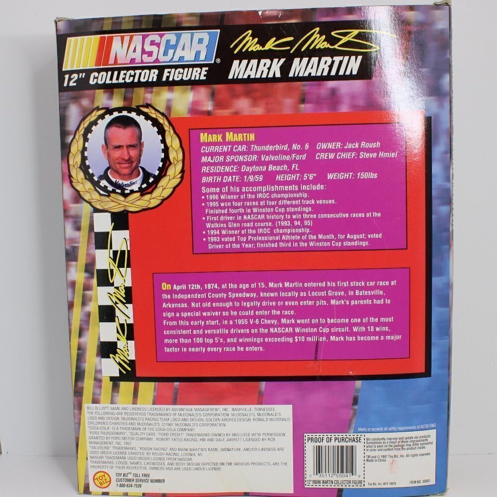 NASCAR Mark Martin 12" Collector Figure Unopened Box - Picture 11 of 13